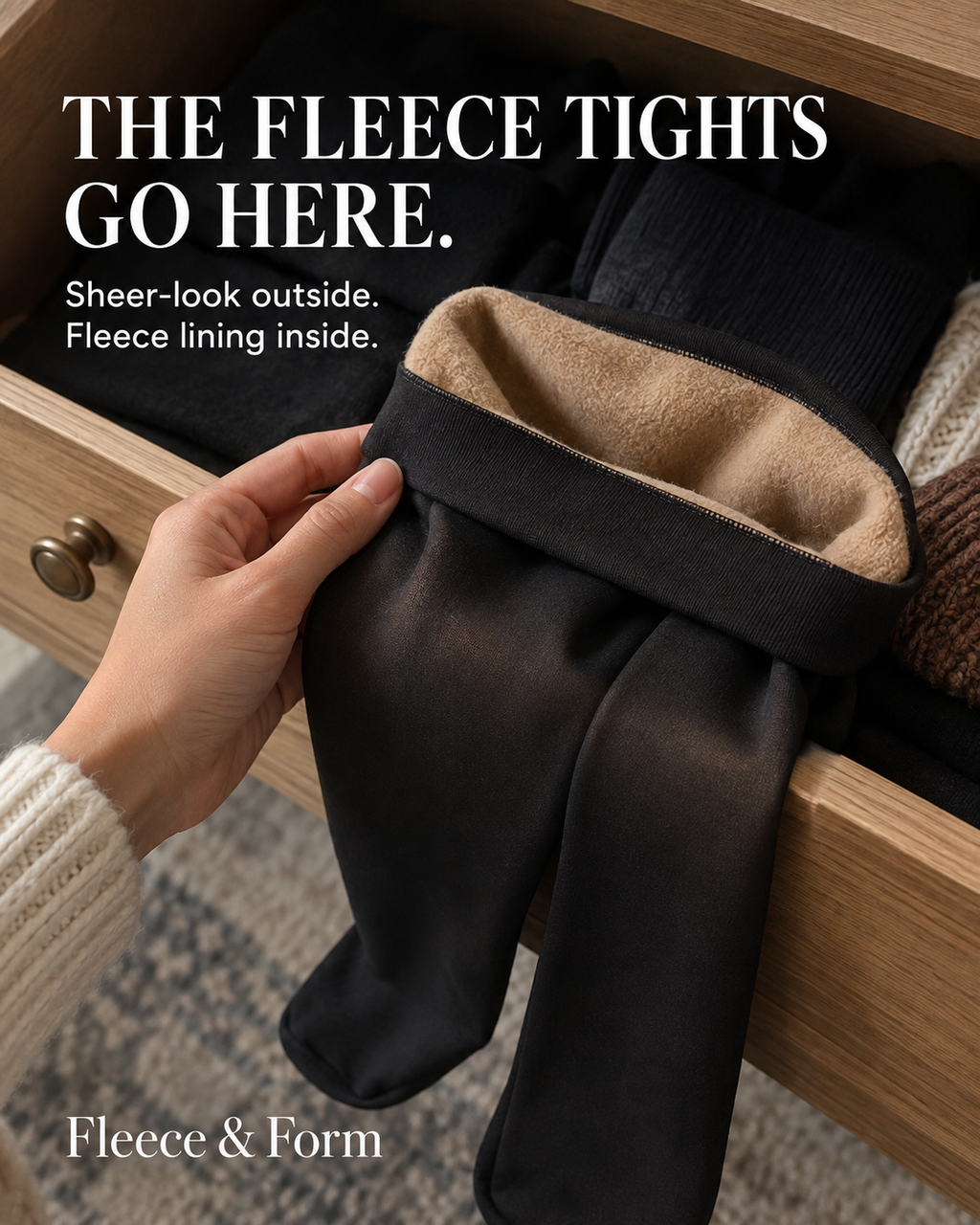 Fleece & Form sheer-look fleece tights creative