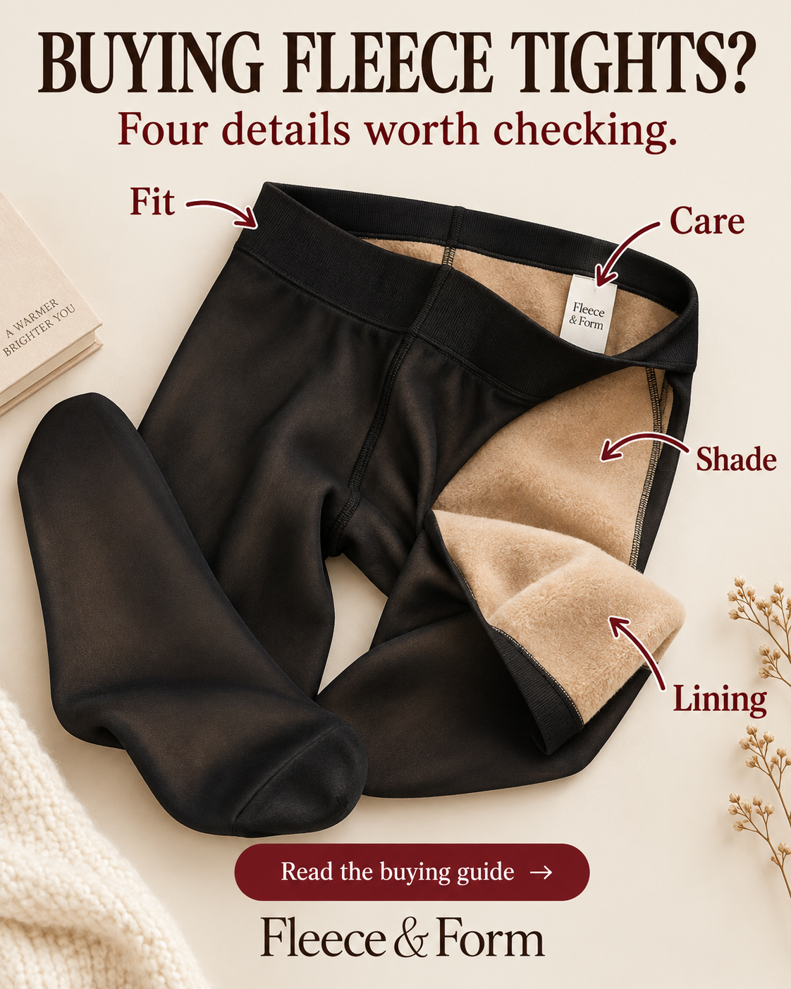 Fleece & Form sheer-look fleece tights creative