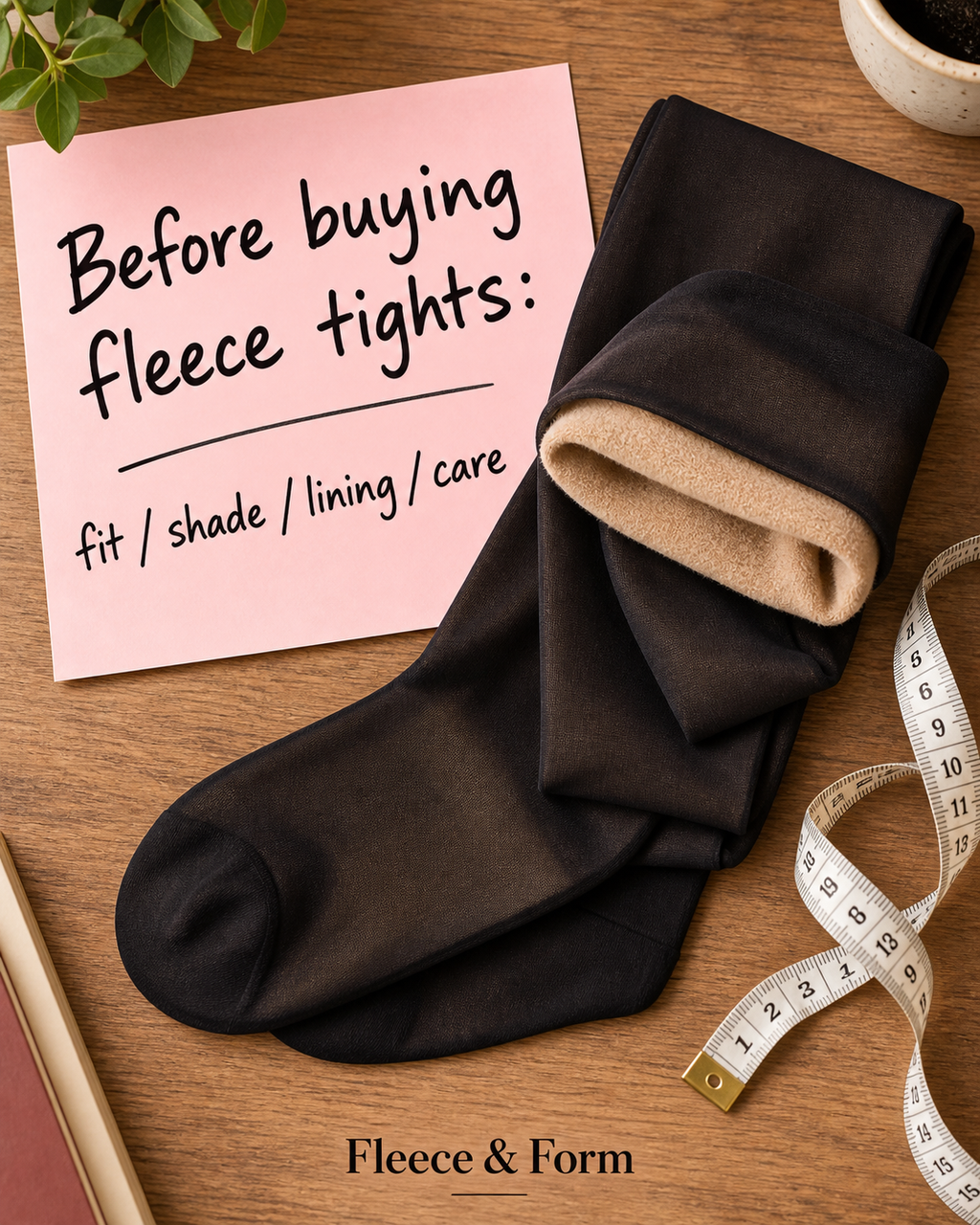 Fleece & Form sheer-look fleece tights creative