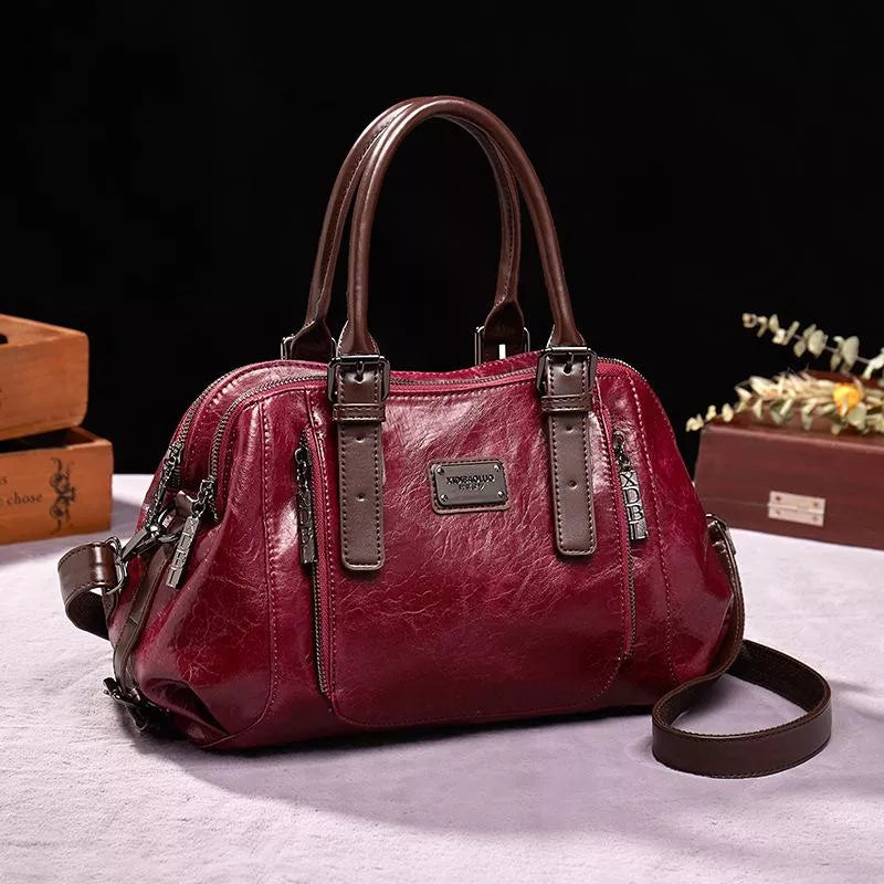 Silke leather crossbody bag, front view