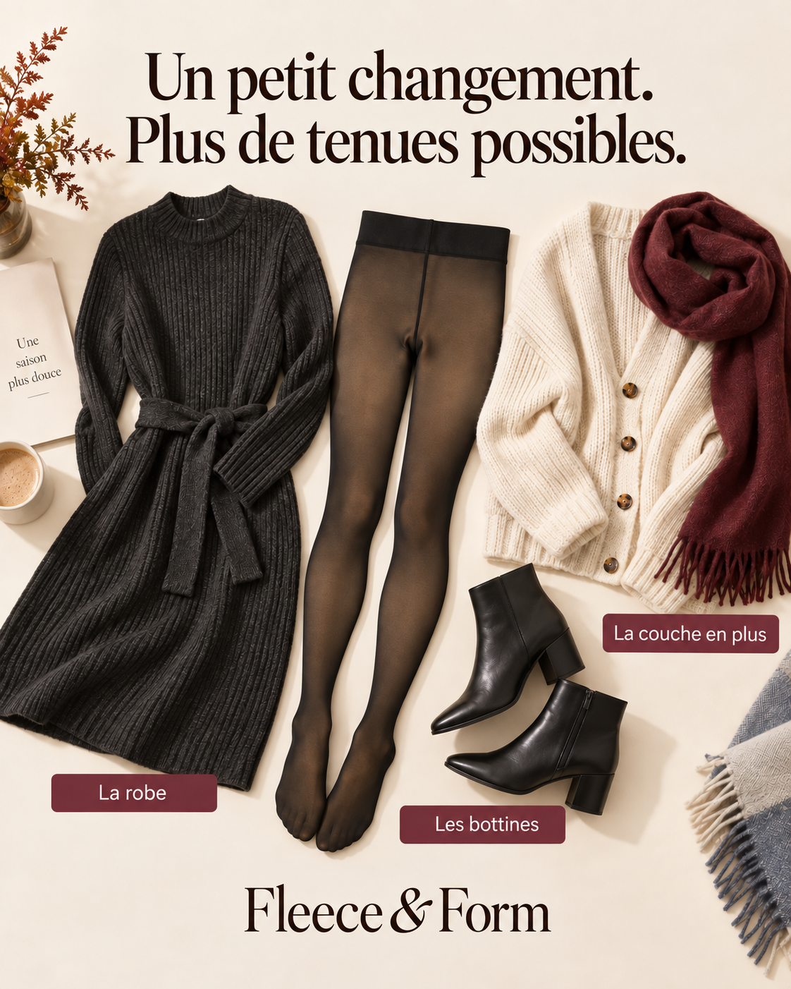 Fleece & Form Sheer-Look Fleece Tights